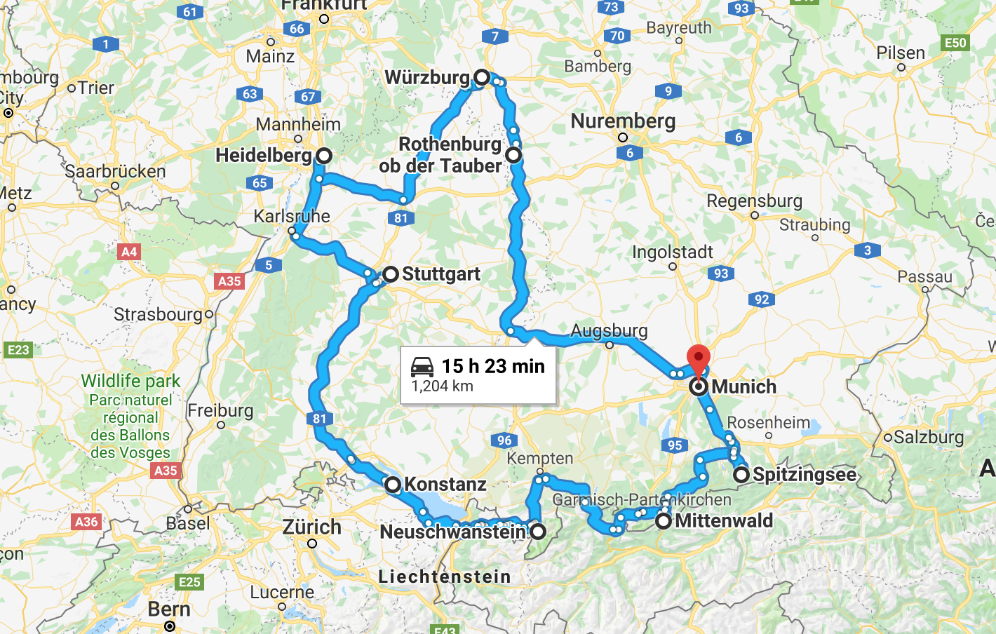 road trip south germany